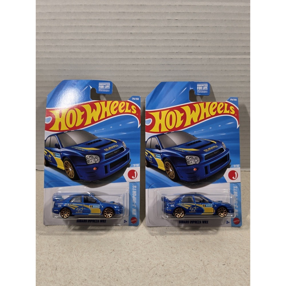 Lot of 2 Hot Wheels 2026 SERIES CAR  BLUE SUBARU IMPREZA WRX J Imports